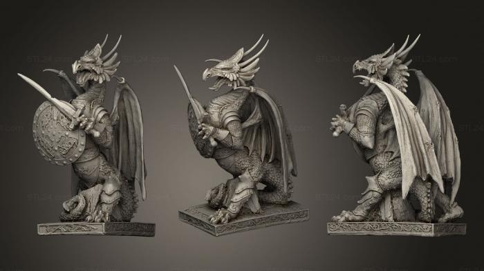 Статуэтки грифоны и драконы (Драак, STKG_0166) 3D модель для ЧПУ станка